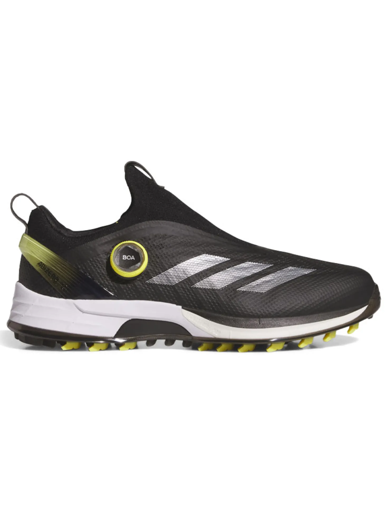 adidas Adizero ZG BOA Spikeless Golf Shoes - Core Black/Silver Met./Pure Sulfur