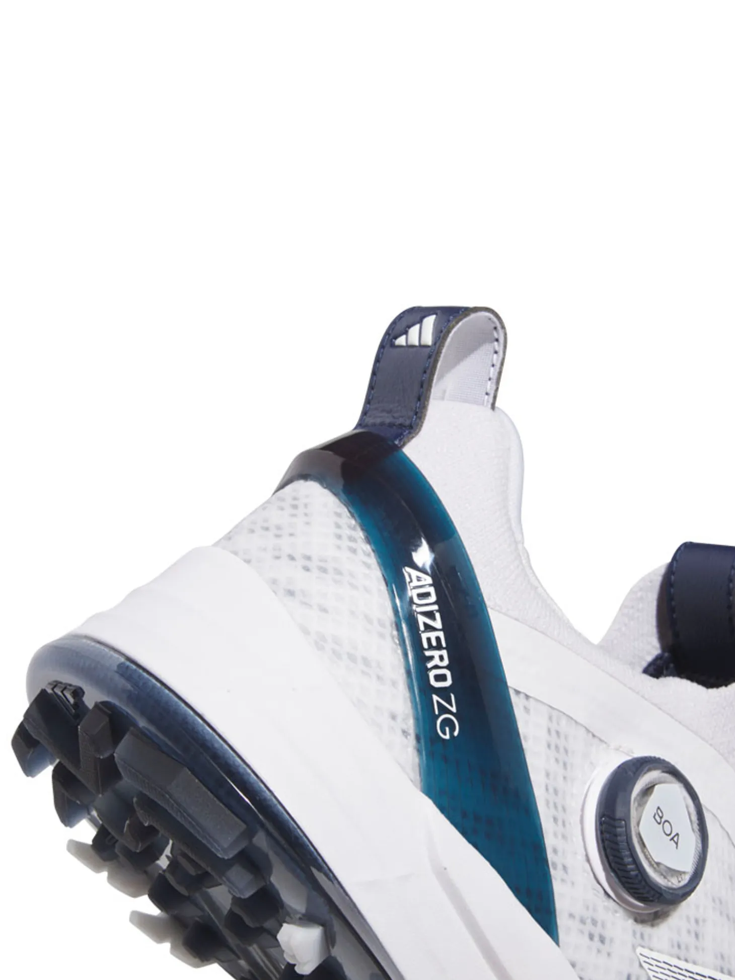 adidas Adizero ZG BOA Spikeless Golf Shoes - Ftwr White/Collegiate Navy/Grey