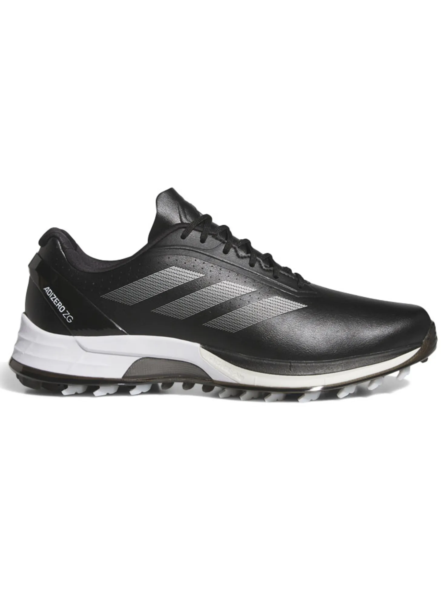 adidas Adizero ZG Spikeless Golf Shoes - Core Black/Silver Met./Lucid Lemon