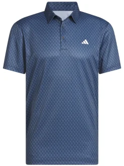 adidas Core Allover Print Polo Shirt - Collegiate Navy/White