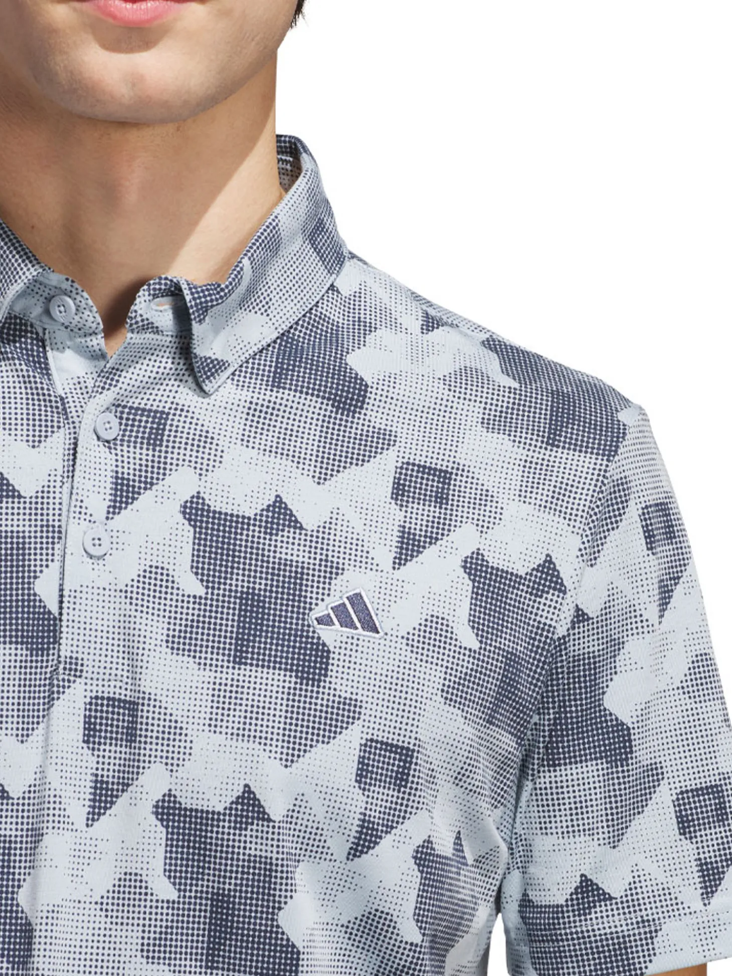 adidas Go-To Printed Polo Shirt - Wonder Blue/Collegiate Navy