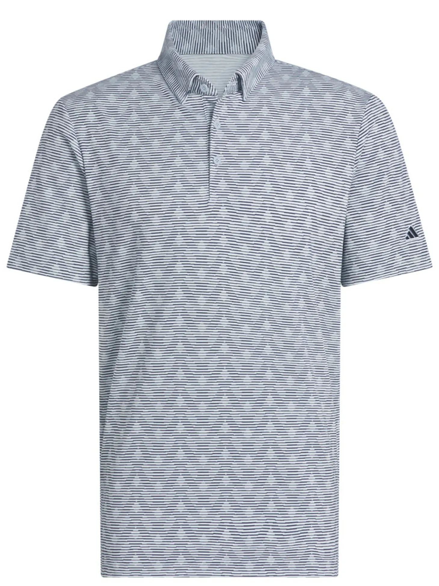 adidas Go-To Printed Stripe Polo Shirt - Wonder Blue/Collegiate Navy