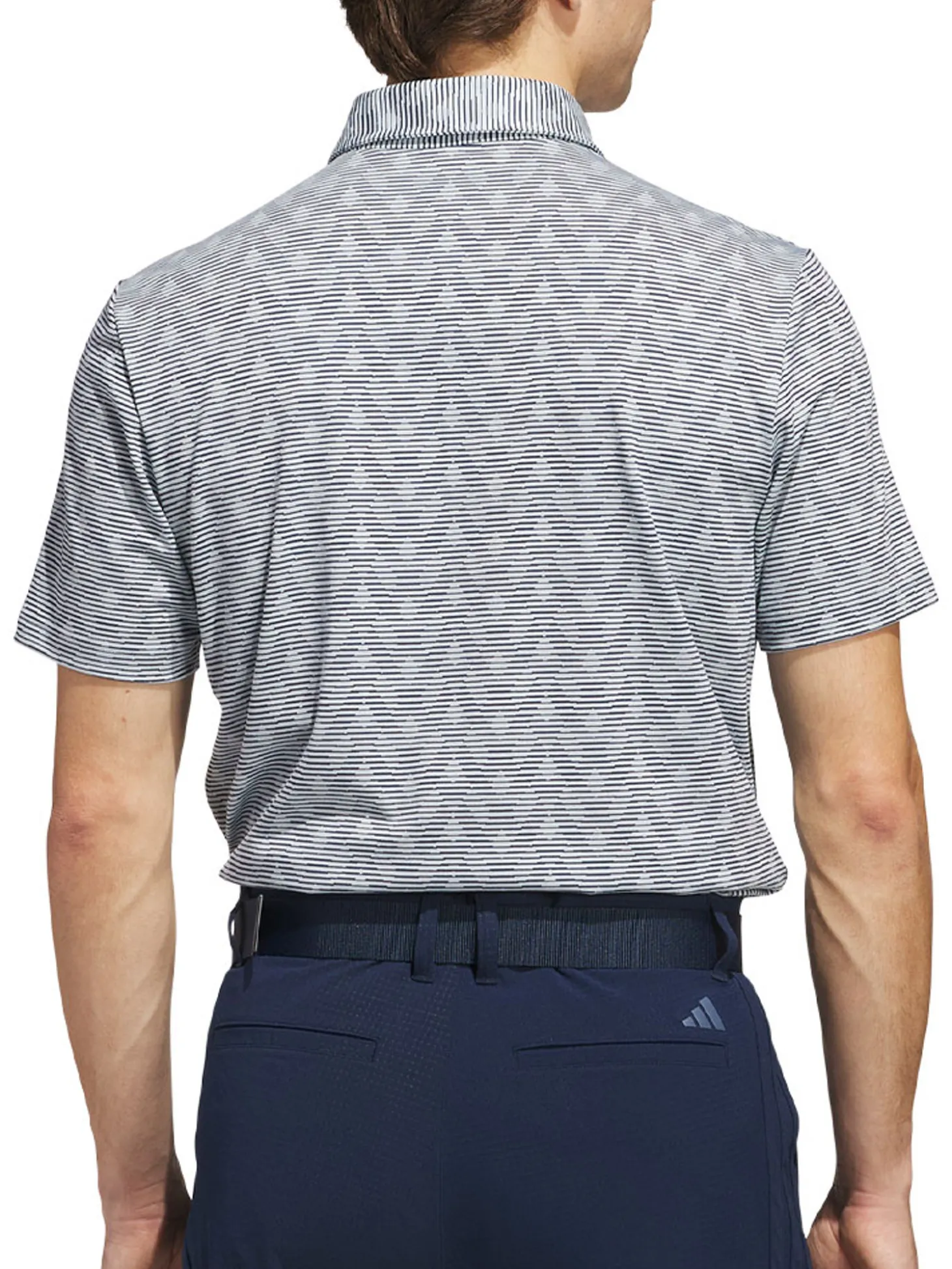 adidas Go-To Printed Stripe Polo Shirt - Wonder Blue/Collegiate Navy