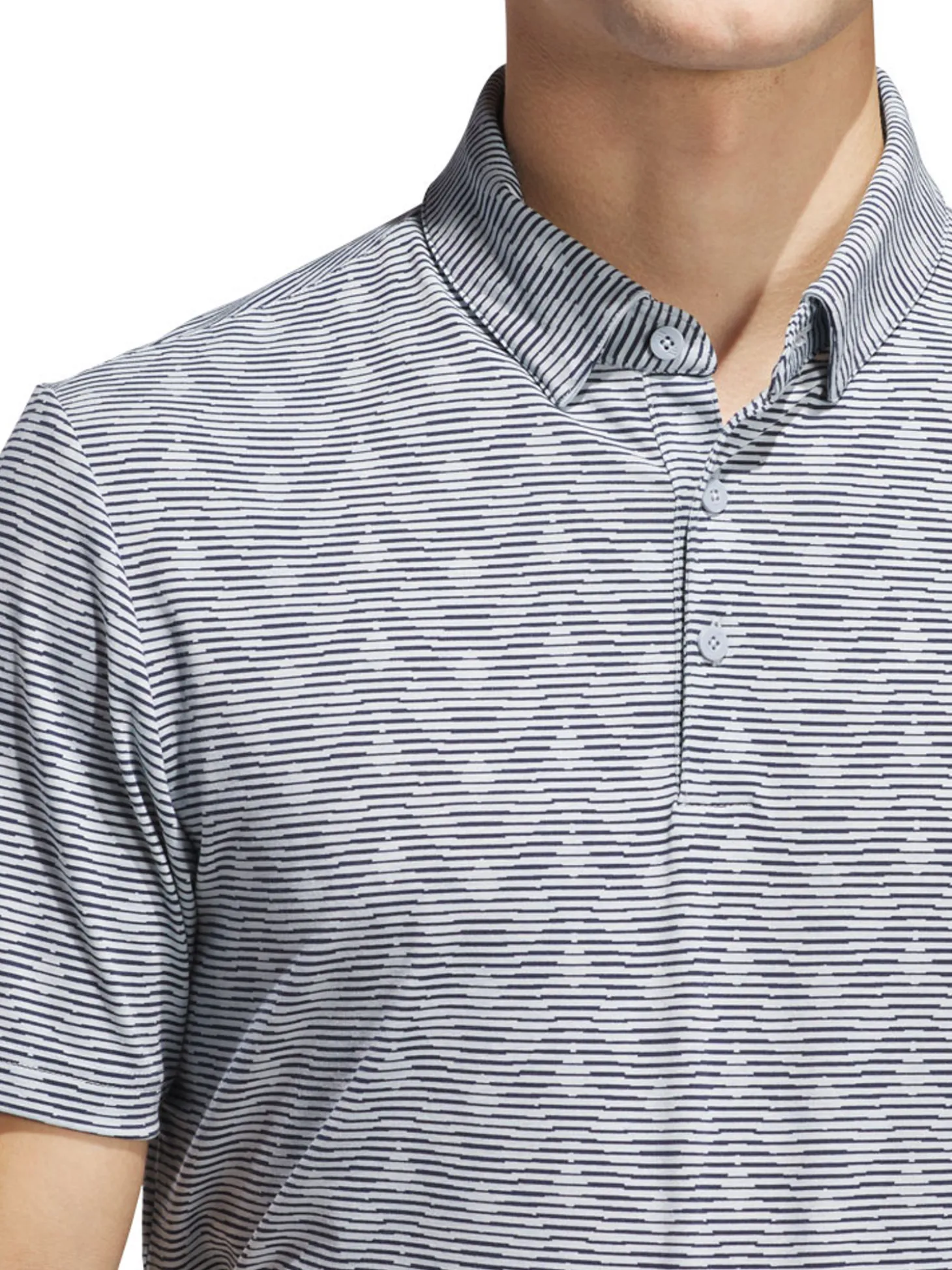 adidas Go-To Printed Stripe Polo Shirt - Wonder Blue/Collegiate Navy