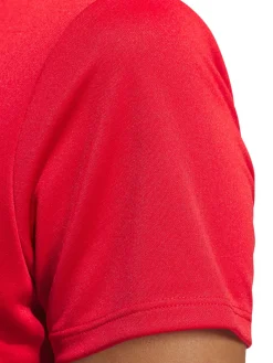 adidas Womens Solid Performance Short Sleeve Polo Shirt - Collegiate Red