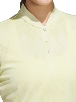 adidas Womens Ultimate365 Diamond Jacquard Polo Shirt - Powder Yellow