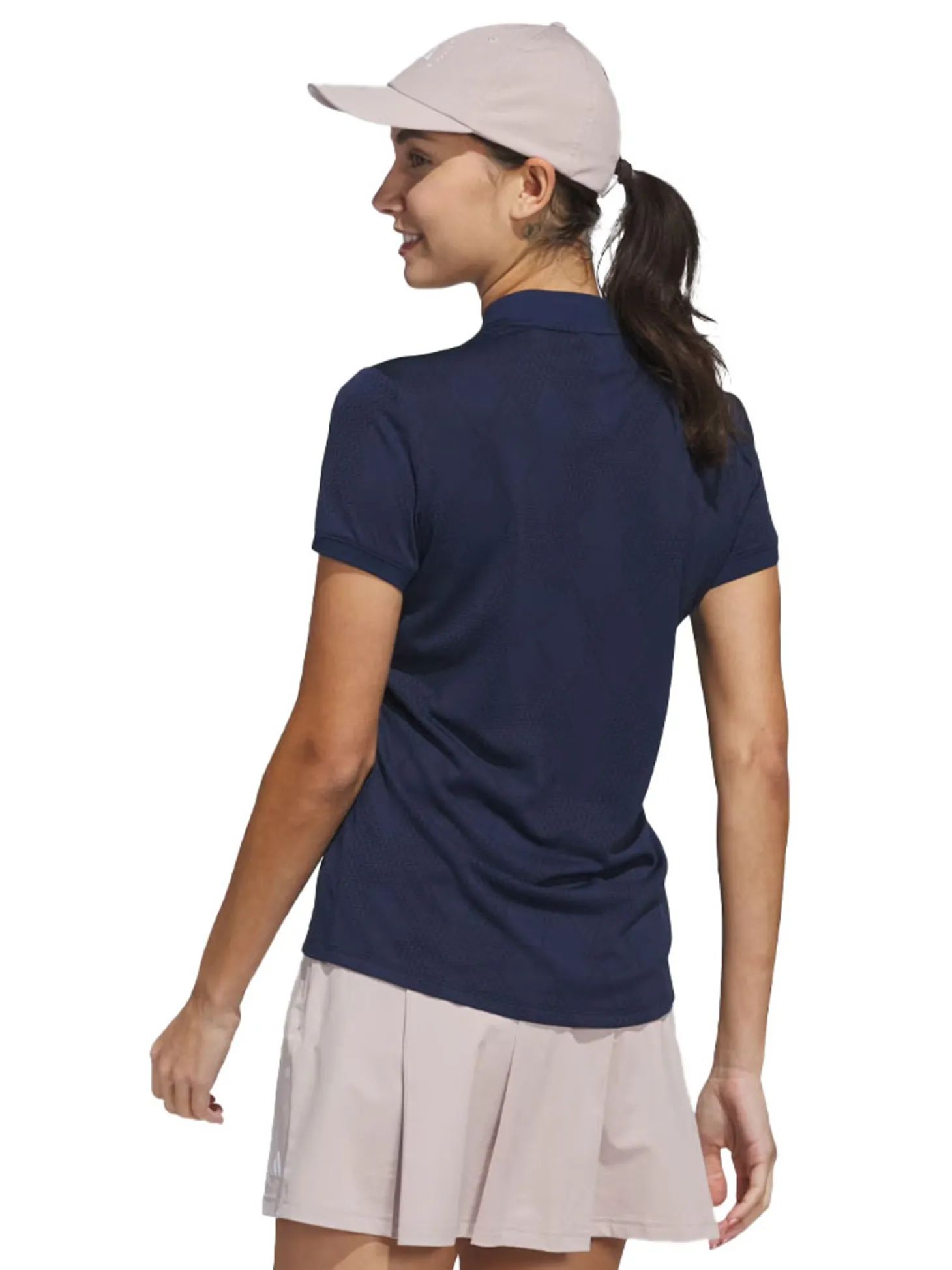 adidas Womens Ultimate365 Diamond Jacquard Polo Shirt - Collegiate Navy