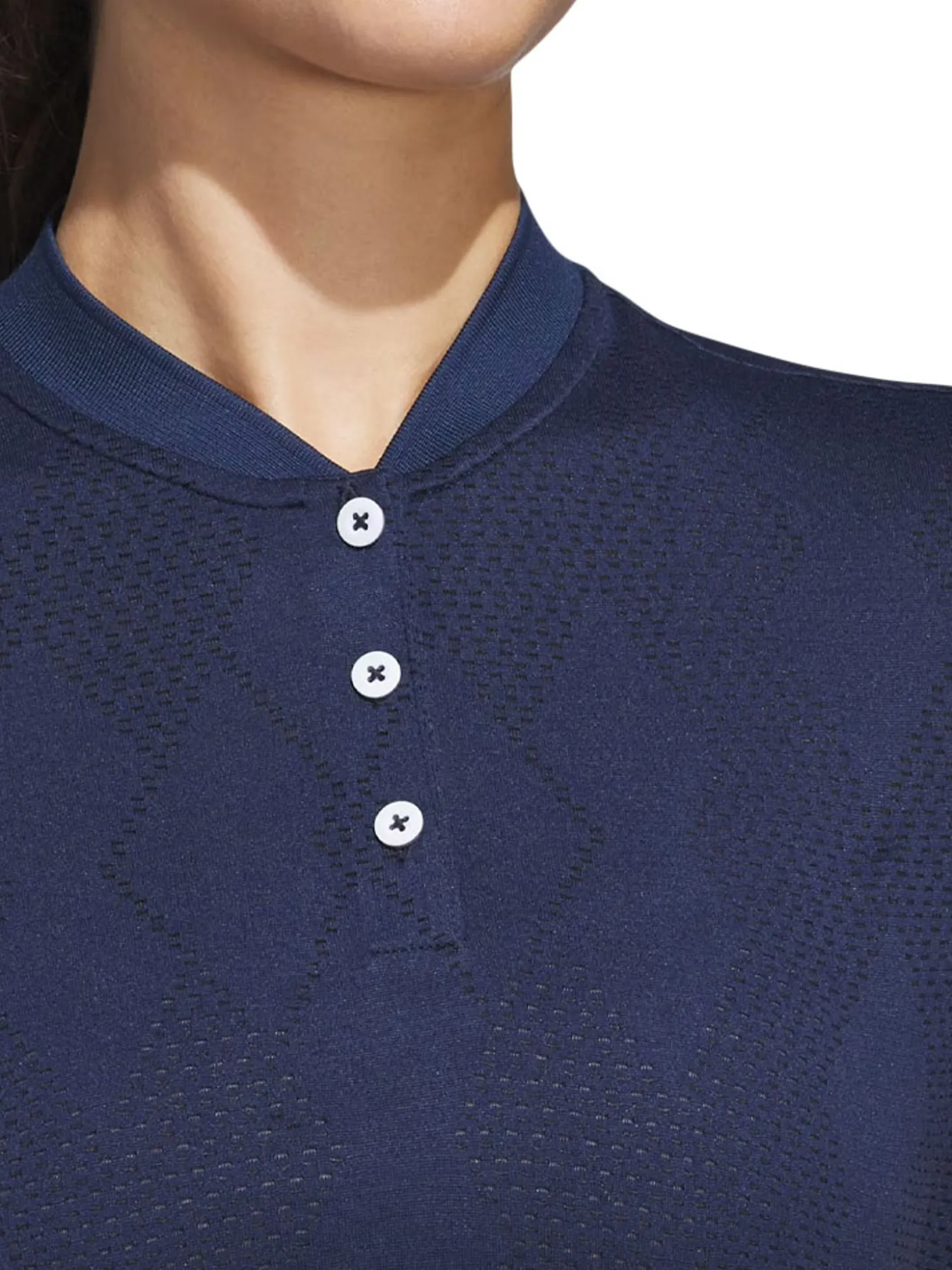 adidas Womens Ultimate365 Diamond Jacquard Polo Shirt - Collegiate Navy