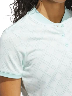 adidas Womens Ultimate365 Jacquard Short Sleeve Polo Shirt - Semi Flash Aqua