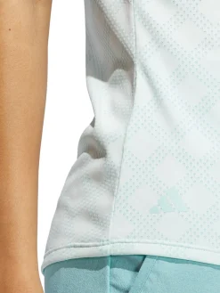 adidas Womens Ultimate365 Jacquard Short Sleeve Polo Shirt - Semi Flash Aqua