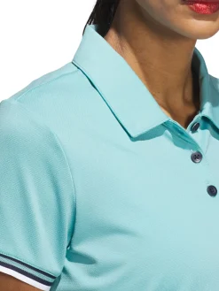 adidas Womens Ultimate365 Short Sleeve Polo Shirt - Mint Tone