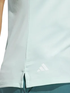 adidas Womens Ultimate365 Solid Short Sleeve Polo Shirt - Semi Flash Aqua