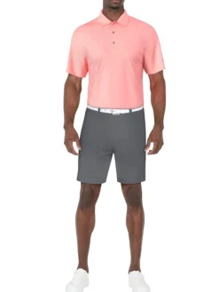 Ben Hogan 2 Tone Micro Geo Jacquard Polo - Strawberry Pink