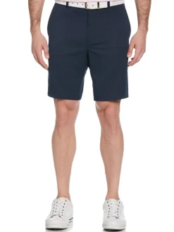 Ben Hogan Active Waistband Flat Front 9-Inch Golf Short - Black Iris