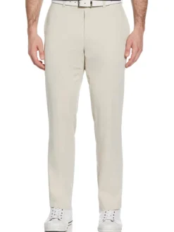 Ben Hogan Active Waistband Flat Front Golf Pant - Silver Lining