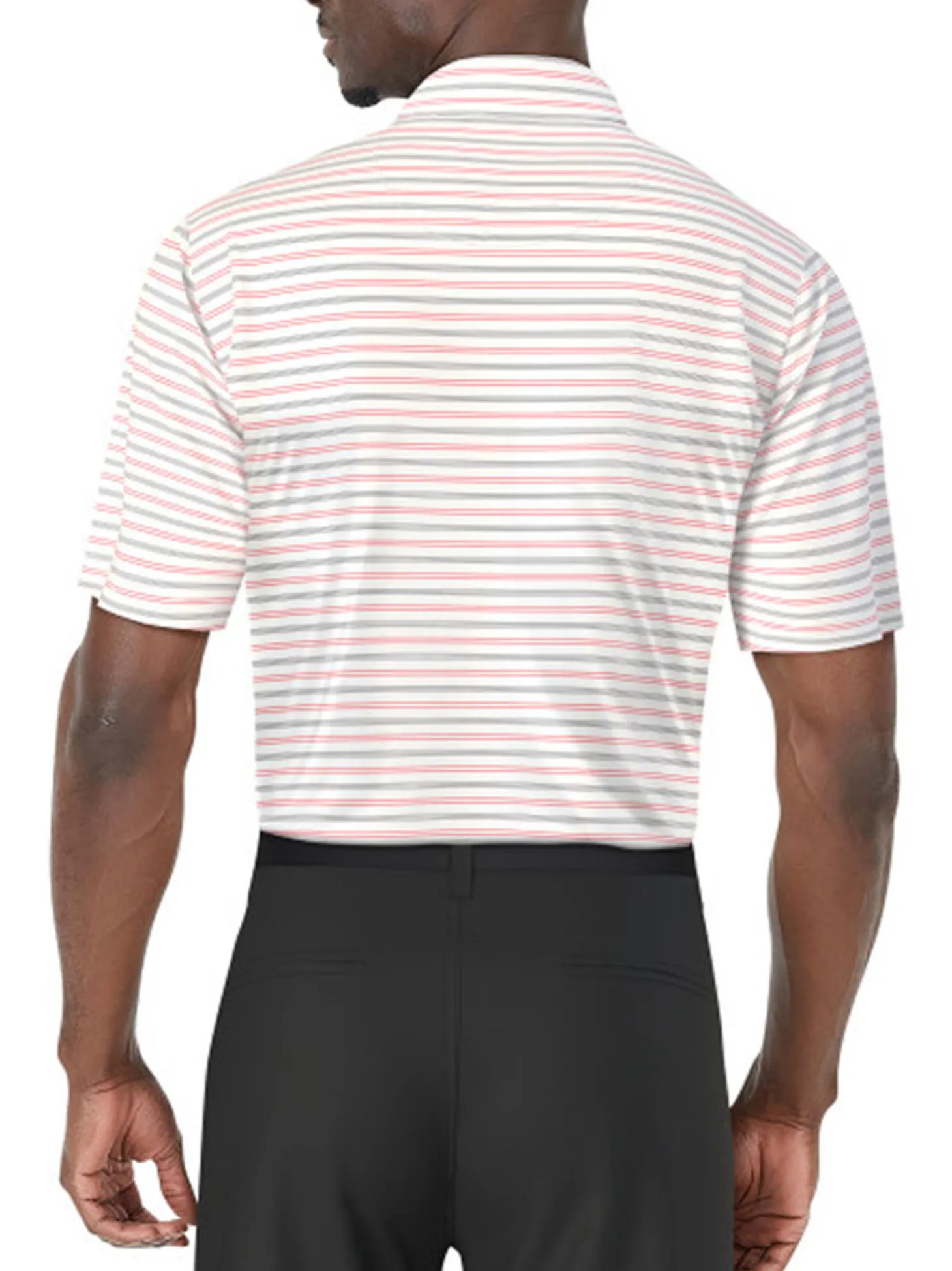 Ben Hogan Birdseye Printed Stripe Polo Shirt - Bright White