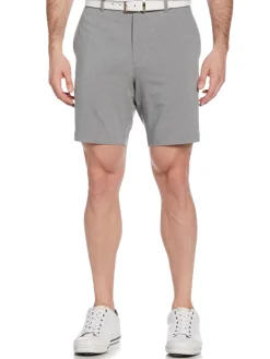 Ben Hogan Performance Flat Front 8-Inch Golf Short - Dark Heather Grey