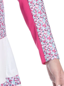 Ben Hogan Women's Floral Sun Protection Long Sleeve Top - Fuchsia Purple