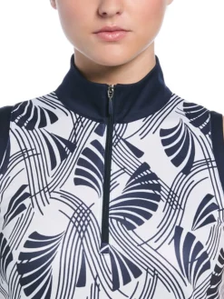 Ben Hogan Women's Leaf Print Sleeveless Top - Bright White