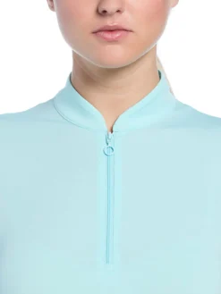 Ben Hogan Women's Solid Sun Protection Long Sleeve Top - Waterspout