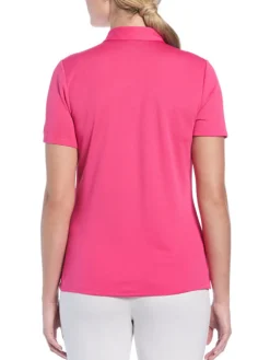 Ben Hogan Women's Solid Ventilation Polo - Fuchsia Purple