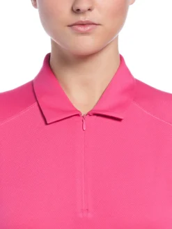 Ben Hogan Women's Solid Ventilation Polo - Fuchsia Purple
