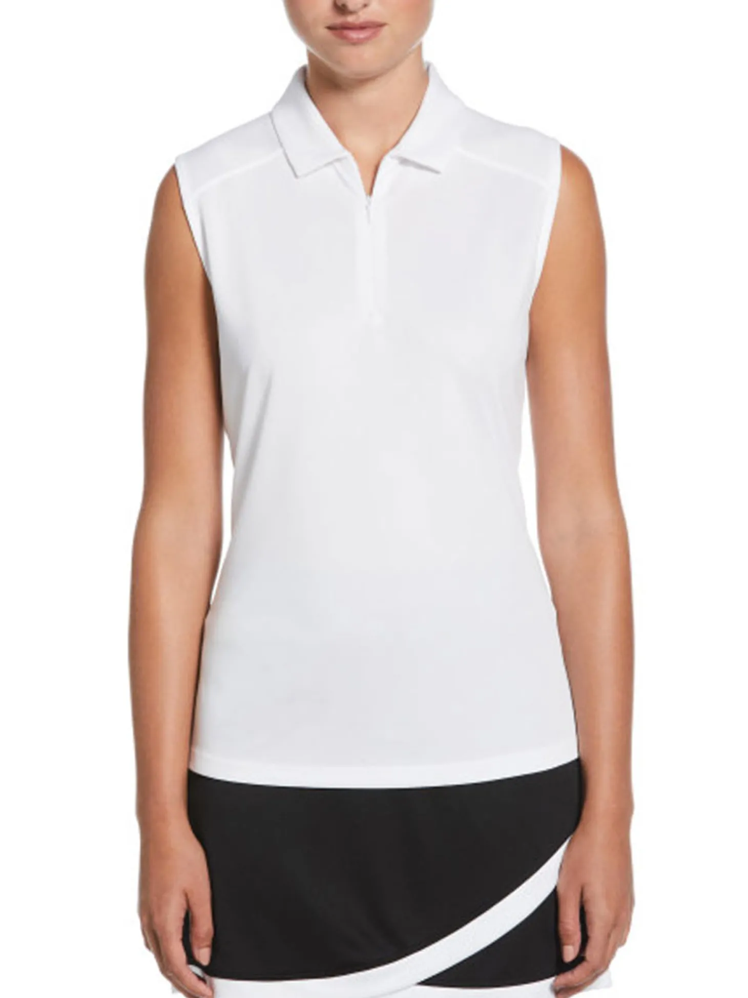 Ben Hogan Women's Solid Ventilation Sleeveless Polo - Bright White
