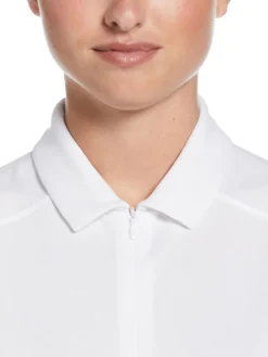 Ben Hogan Women's Solid Ventilation Sleeveless Polo - Bright White