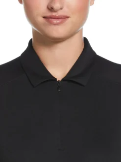 Ben Hogan Women's Solid Ventilation Polo - Caviar