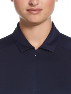 Ben Hogan Women's Solid Ventilation Polo - Peacoat