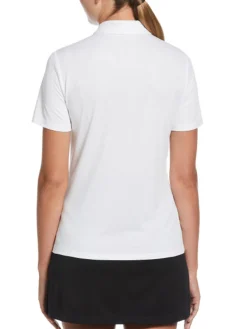 Ben Hogan Women's Solid Ventilation Polo - Bright White