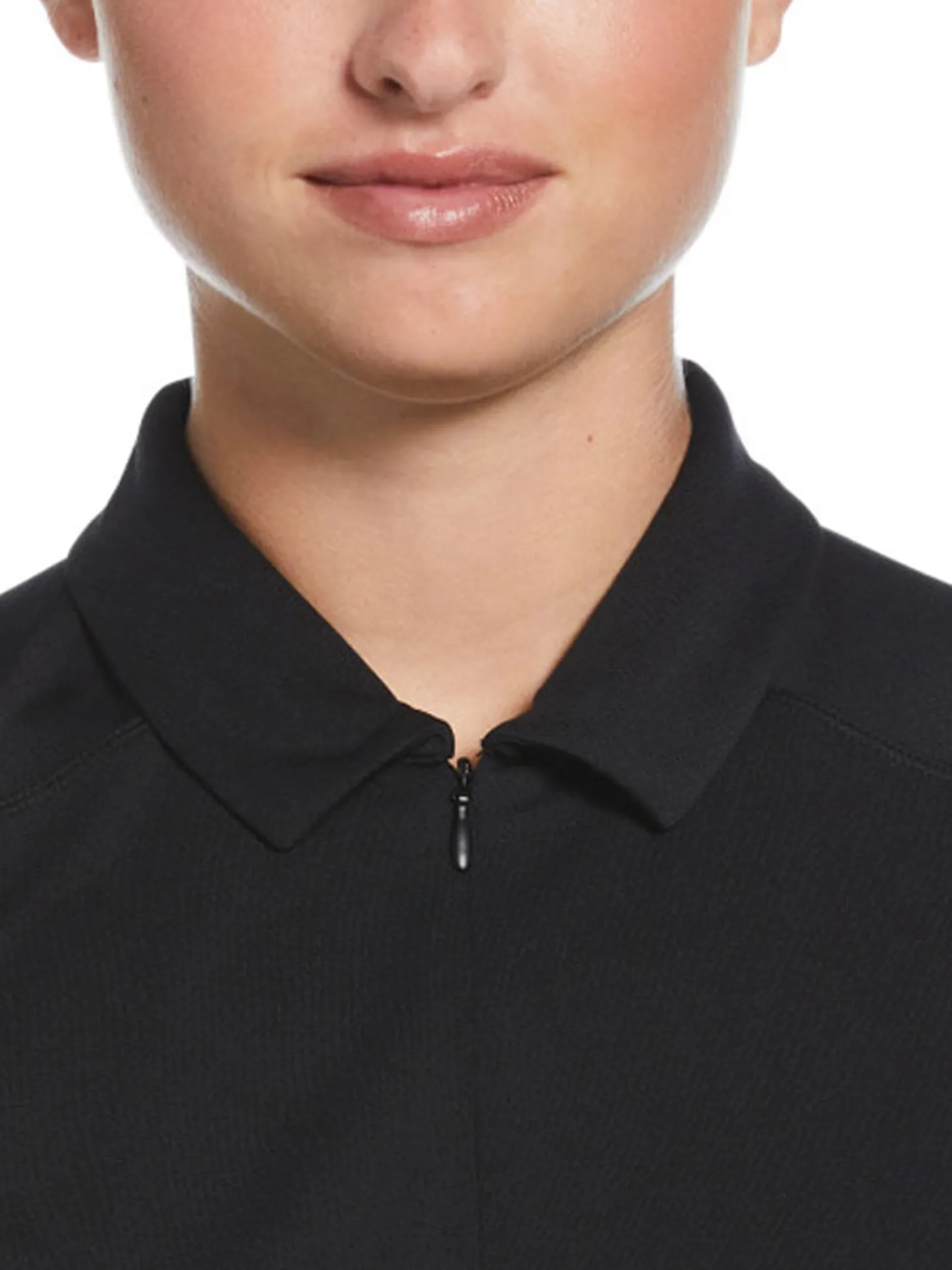 Ben Hogan Women's Solid Ventilation Sleeveless Polo - Caviar