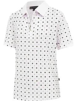 Birdee Sport Women's Pyramid Ambrose Short Sleeve Top - White/Lilac