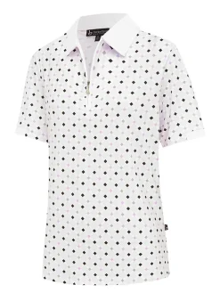 Birdee Sport Women's Pyramid Ambrose Short Sleeve Top - White/Crystal