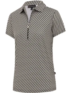 Birdee Sport Women's Solitaire Zipper Short Sleeve Top - Black