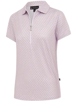 Birdee Sport Women's Solitaire Zipper Short Sleeve Top - Lilac