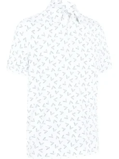 Callaway All Over Large Chev Print Polo - Bright White