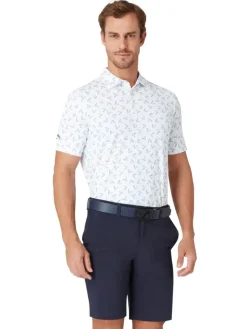 Callaway All Over Large Chev Print Polo - Bright White