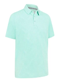 Callaway Gingham Print Polo - Neptune Green