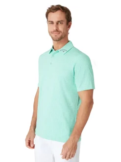 Callaway Gingham Print Polo - Neptune Green