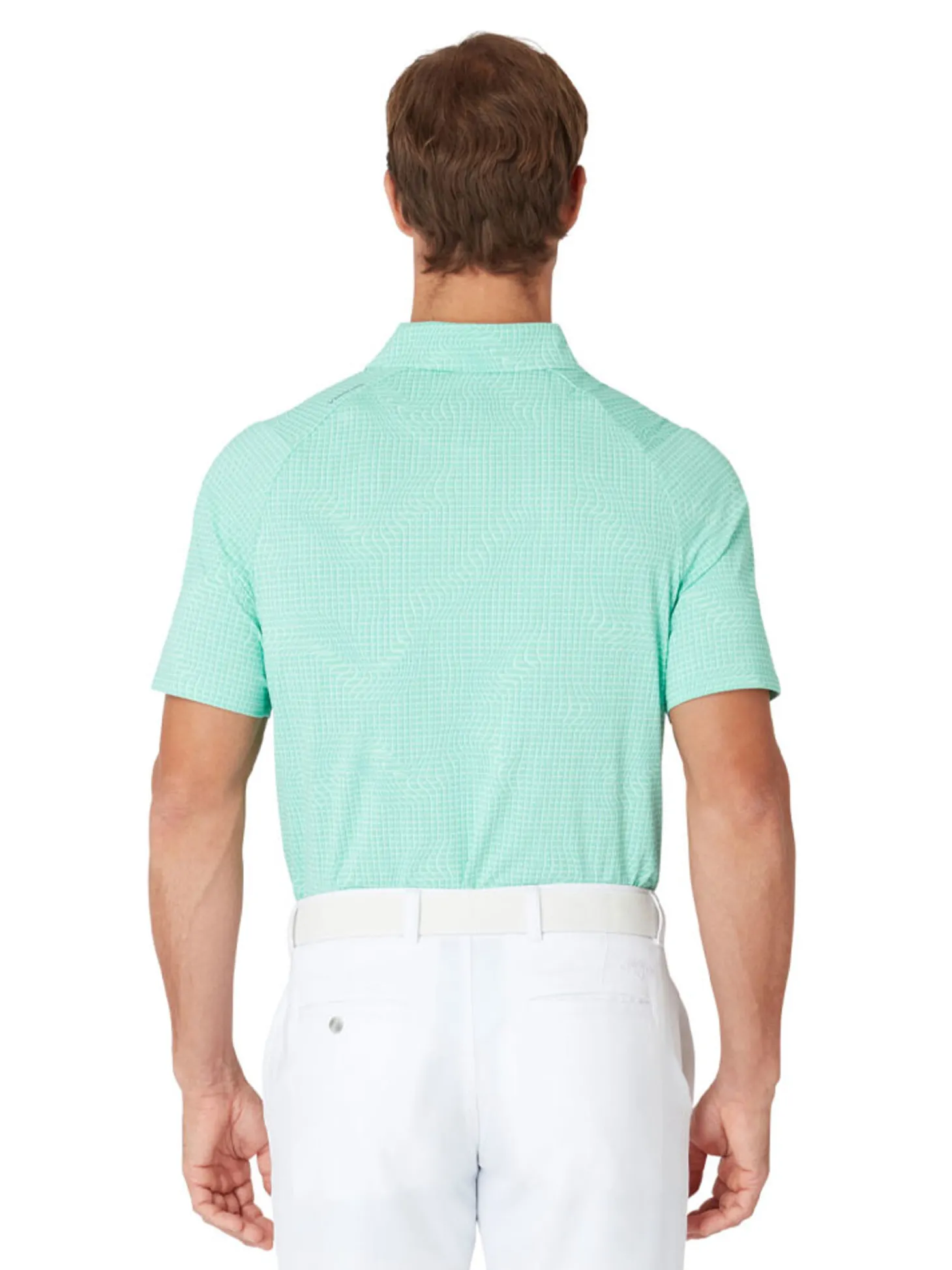 Callaway Gingham Print Polo - Neptune Green