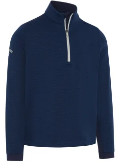 Callaway Hex Fleece 1/4 Zip Pullover - Peacoat