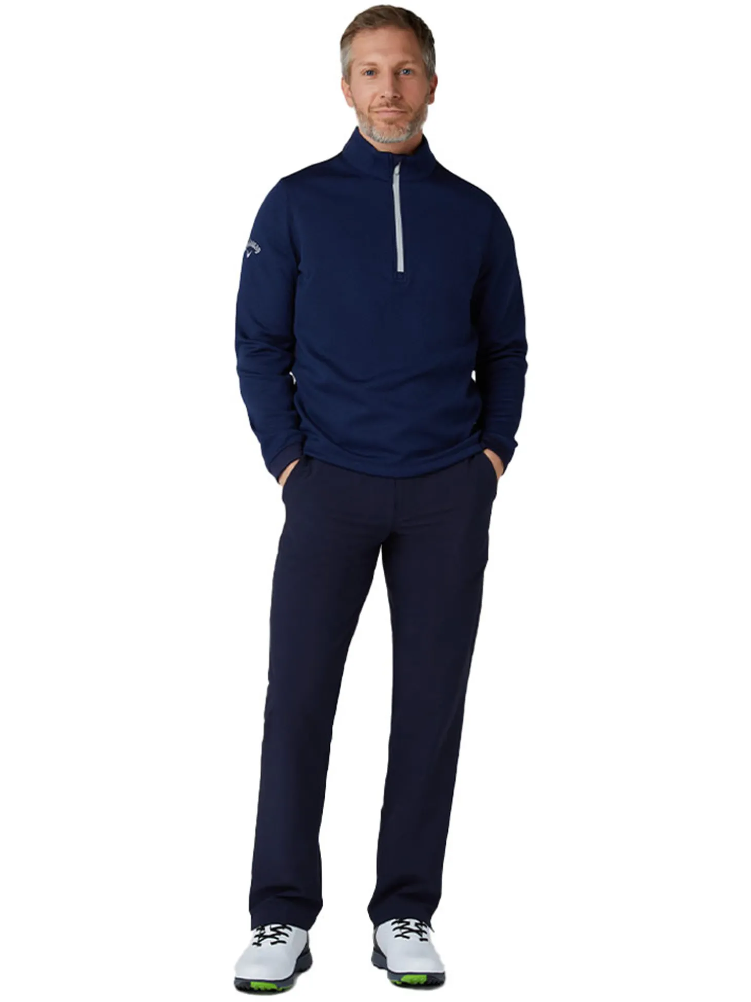 Callaway Hex Fleece 1/4 Zip Pullover - Peacoat