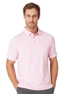 Callaway Twill Print Polo - Strawberry Pink