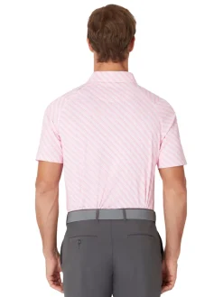 Callaway Twill Print Polo - Strawberry Pink