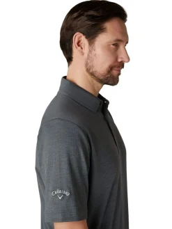 Callaway Ventilated Classic Jacquard Golf Polo - Caviar