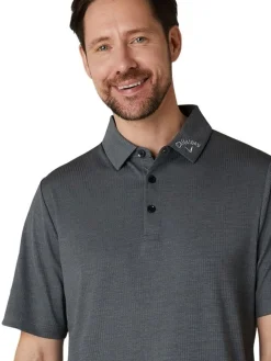 Callaway Ventilated Classic Jacquard Golf Polo - Caviar