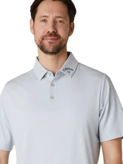 Callaway Ventilated Classic Jacquard Golf Polo - Grey Dawn