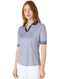 Callaway Women's Chev Geo Half Sleeve Polo - Flint Stone