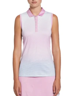 Callaway Women's Chev Gradient Sleeveless Polo - Brilliant White